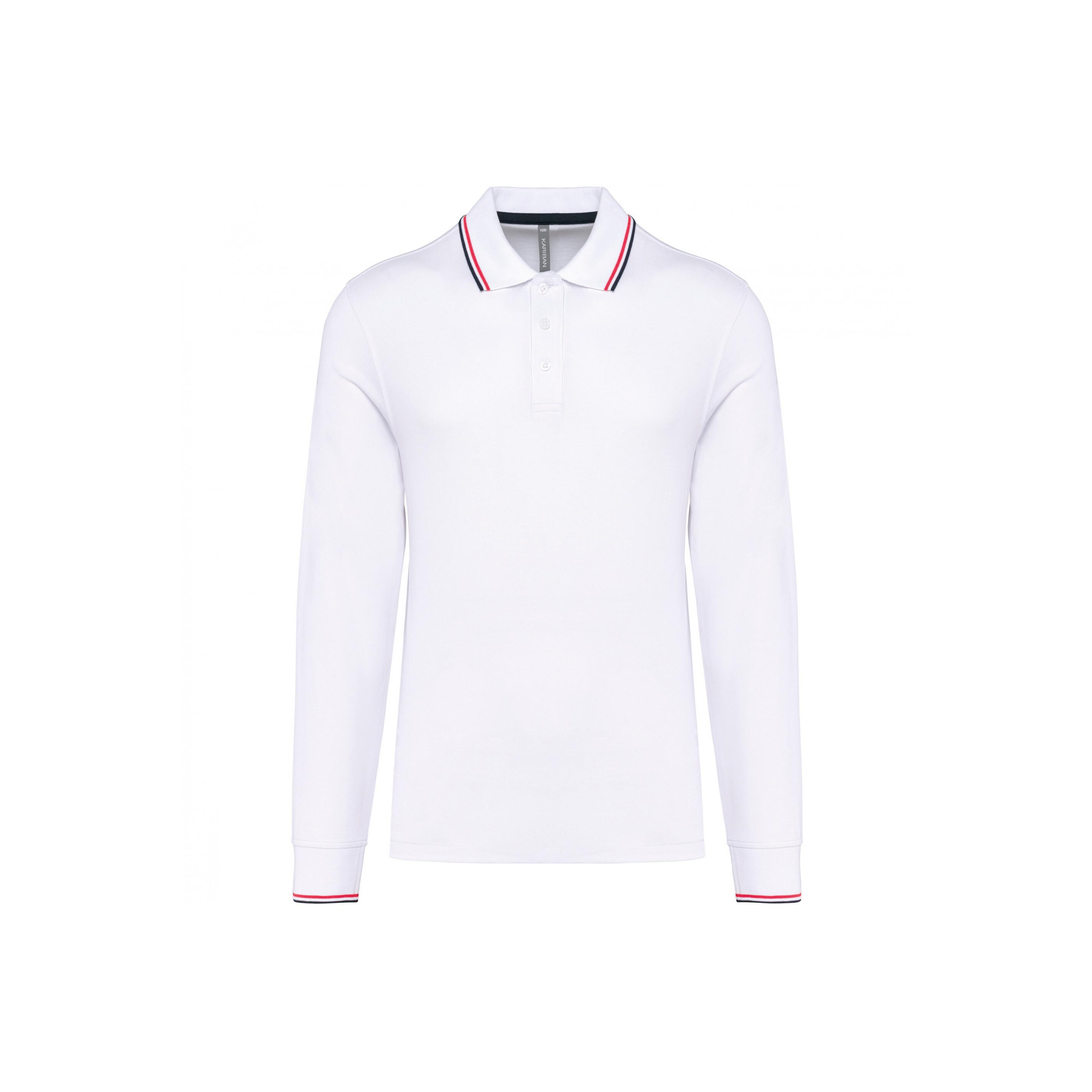 Kariban  polo-shirt aus piqué-strick langarm 