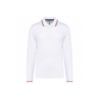 Kariban  polo-shirt aus piqué-strick langarm 