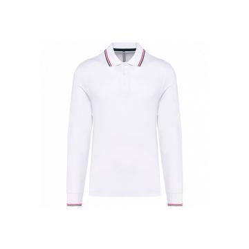 polo-shirt aus piqué-strick langarm