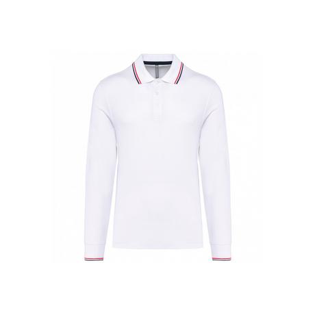 Kariban  polo-shirt aus piqué-strick langarm 