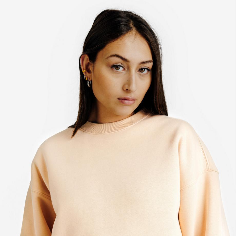 DECATHLON  Sweat col rond femme, Elementals, beige 