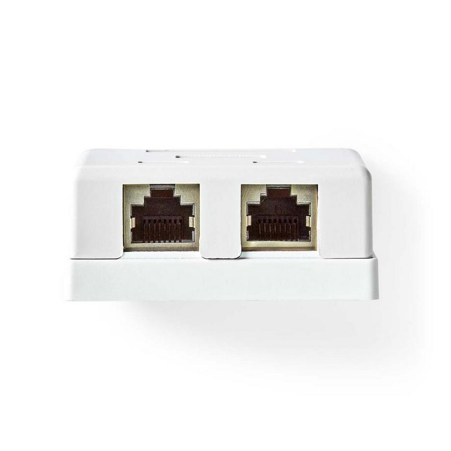 Nedis  Netzwerk-Wanddose | An der Wand | 2-Port-Port(s) | STP CAT6 | Gerade | Buchse | Vergoldet | PVC | Weiß | Umschlag 
