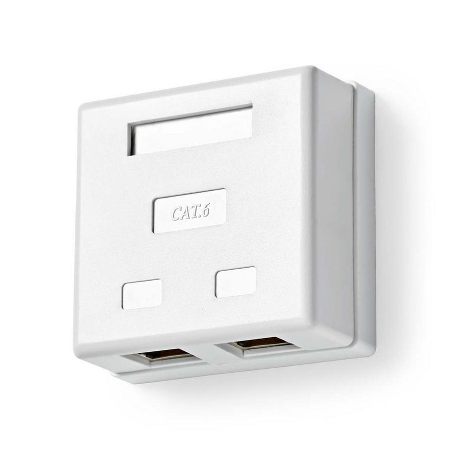 Nedis  Netzwerk-Wanddose | An der Wand | 2-Port-Port(s) | STP CAT6 | Gerade | Buchse | Vergoldet | PVC | Weiß | Umschlag 
