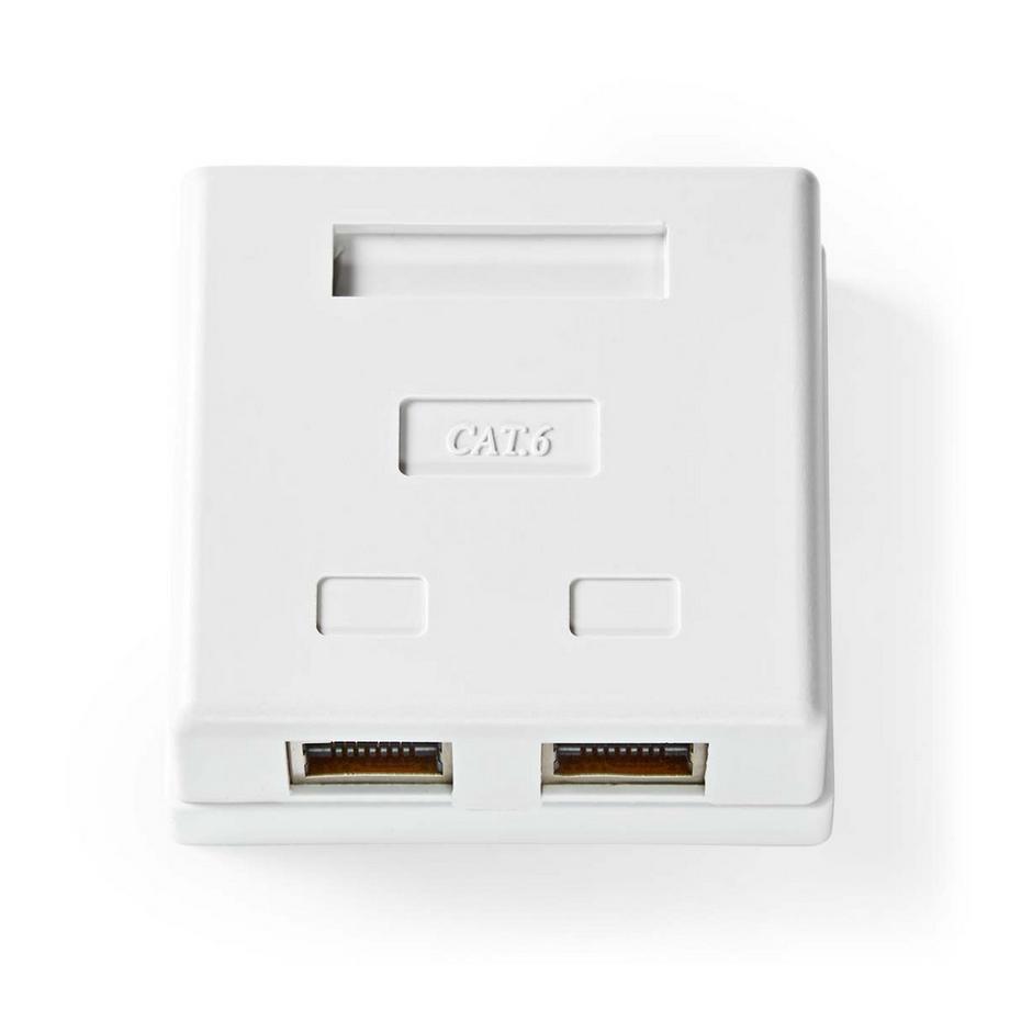 Nedis  Netzwerk-Wanddose | An der Wand | 2-Port-Port(s) | STP CAT6 | Gerade | Buchse | Vergoldet | PVC | Weiß | Umschlag 