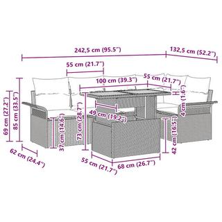 VidaXL Gartenmöbel set poly-rattan  