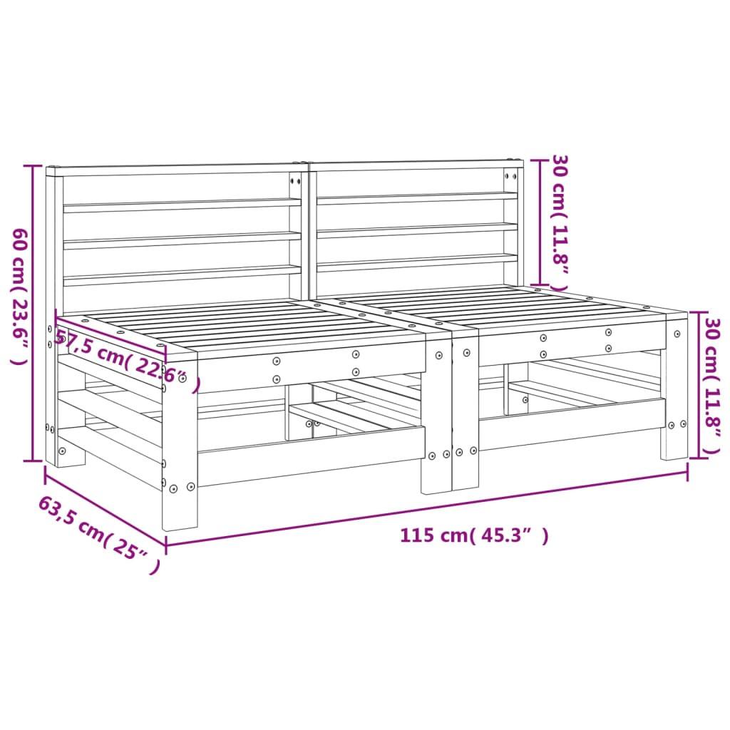 VidaXL divano centrale da giardino Legno di douglas  