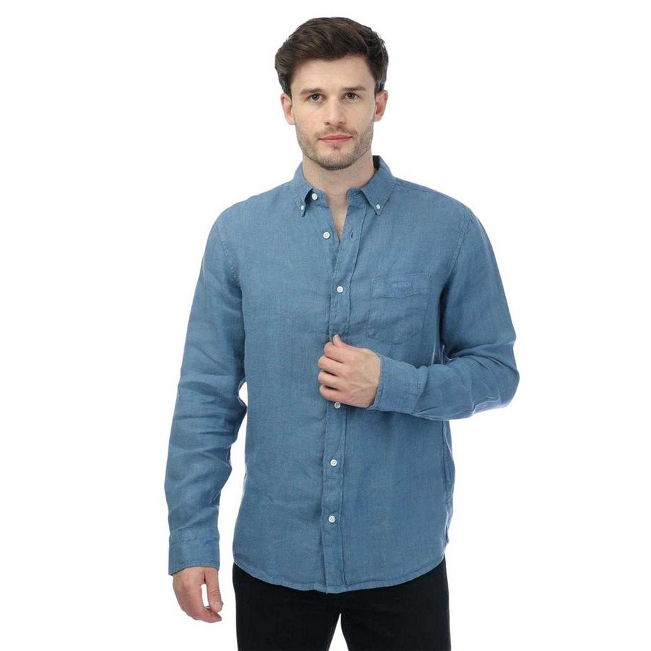Camicia Lino Tinto In Capo Manica Lunga