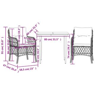 VidaXL Bistro set poly-rattan  