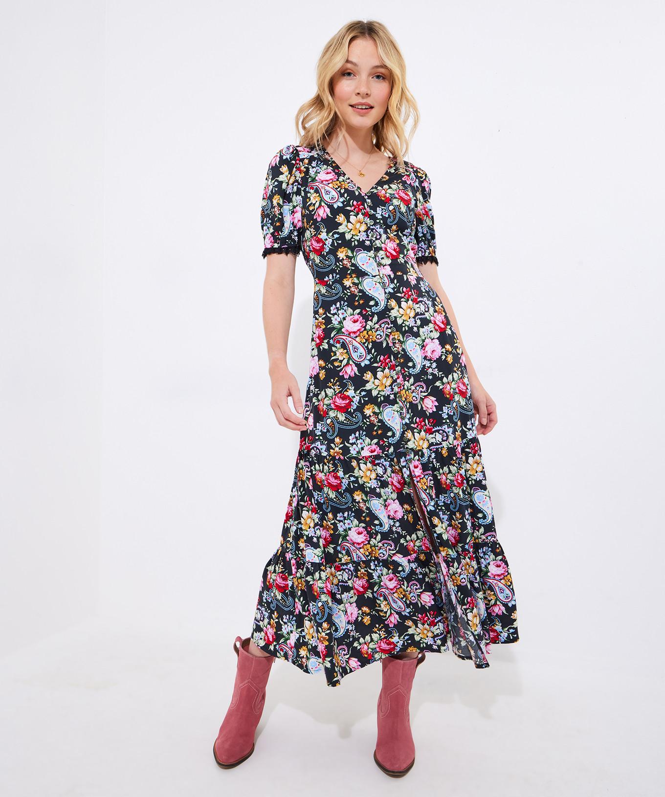 Joe Browns  Florales Maxikleid mit Spitzenbesatz 