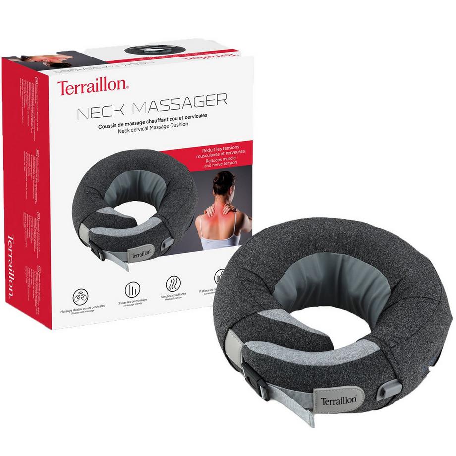 Terraillon  Nackenmassage Shiatsu 3 Geschwindigkeiten, 2 Rotationen, Heizung & USB-C 