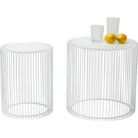 KARE Design Beistelltisch Wire White (2/Set)  