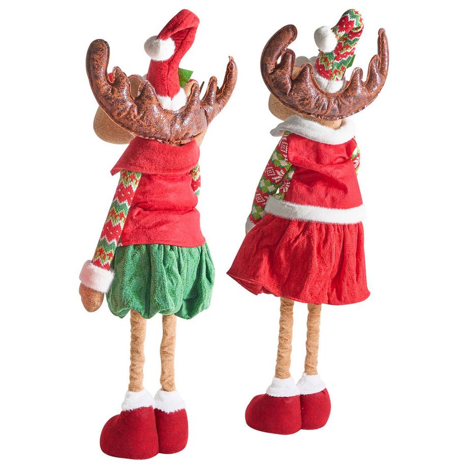 Beliani Weihnachtsdekoration 2er Set aus Stoff Klassisch ULDALSANA  