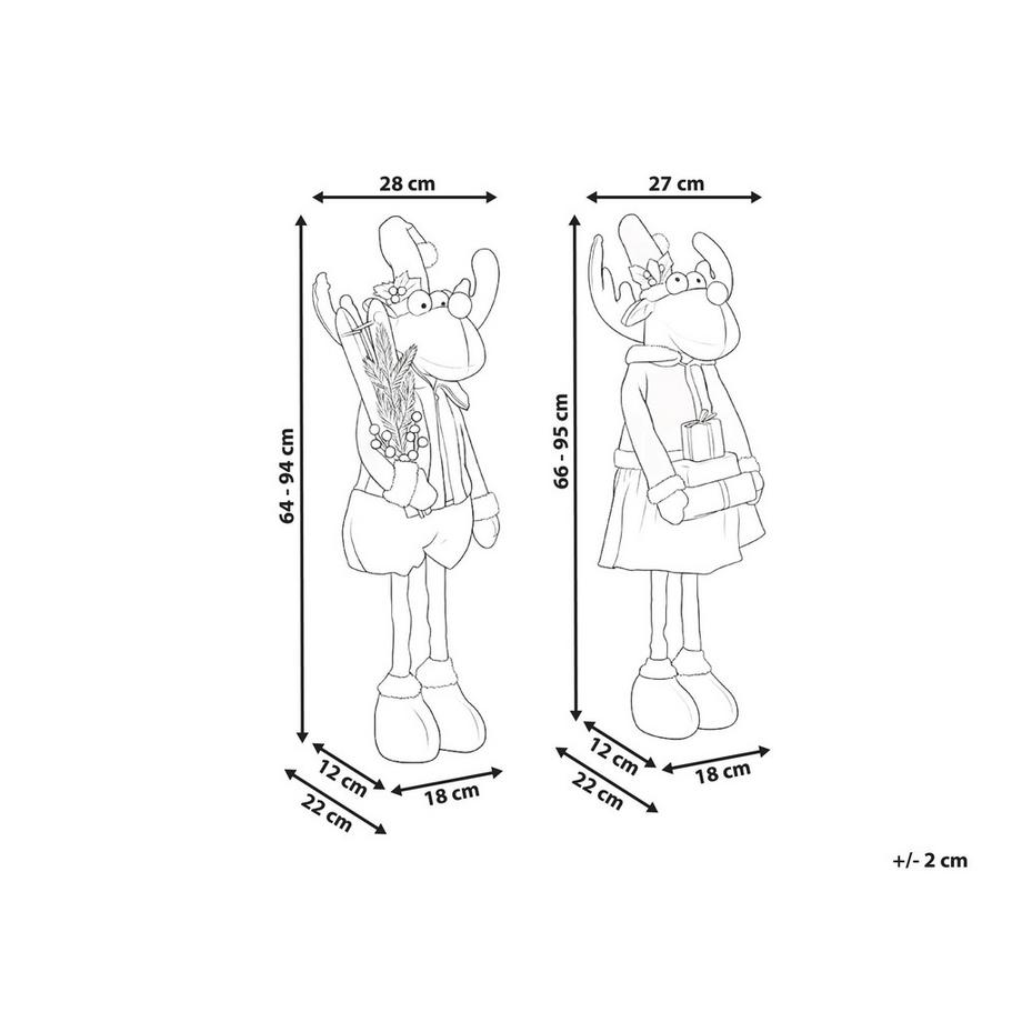 Beliani Lot de 2 décorations de Noël en Tissu Traditionnel ULDALSANA  