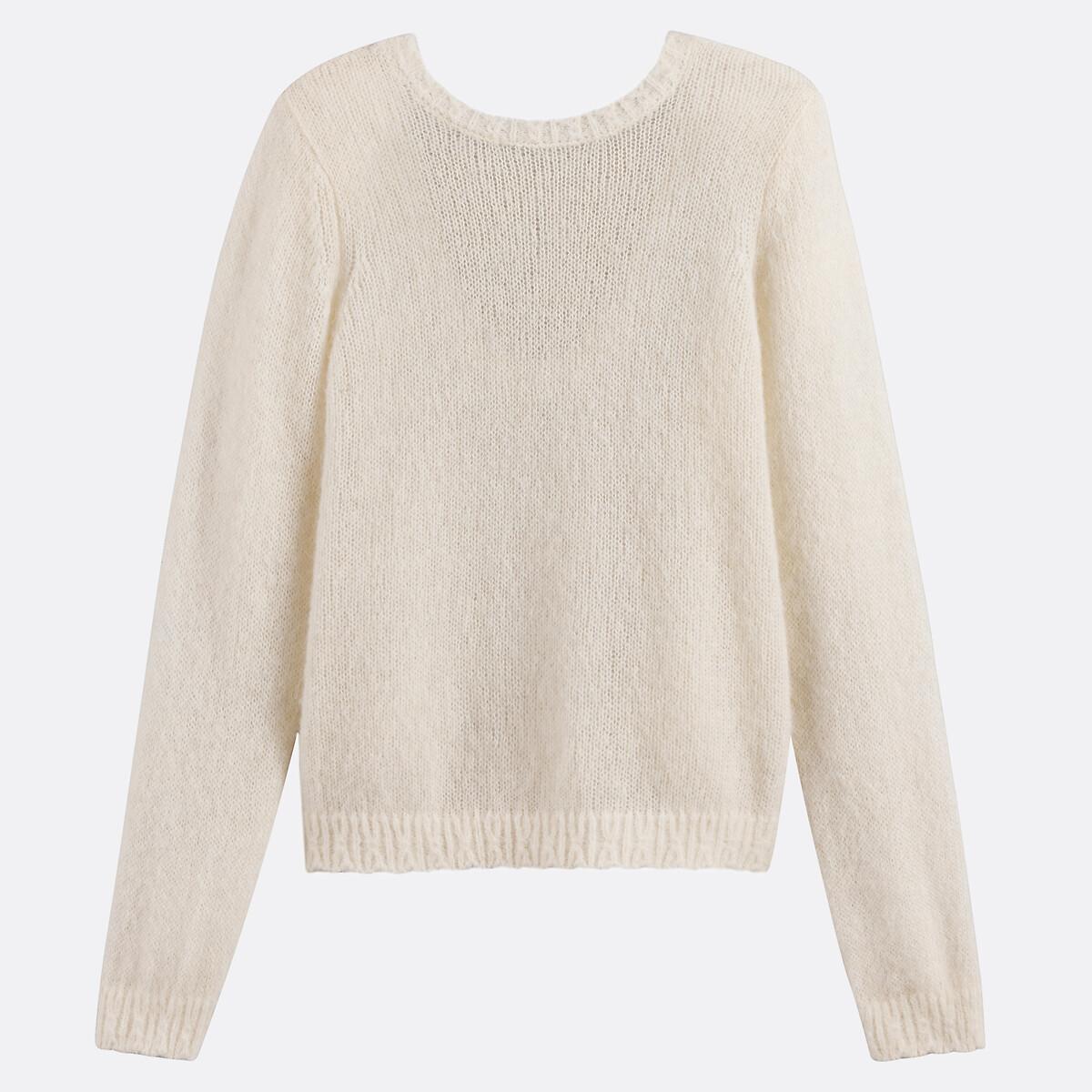 La Redoute Collections Pull Laine Alpaga Mélangé avec Décolleté Dos  