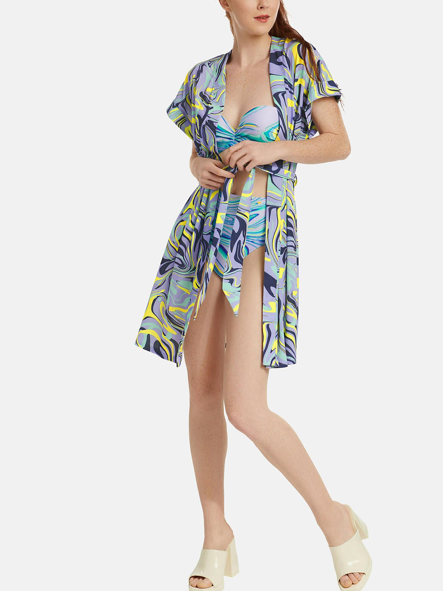 Lisca  Sommerkleid mit Gürtel und kurzen Ärmeln Palma 
