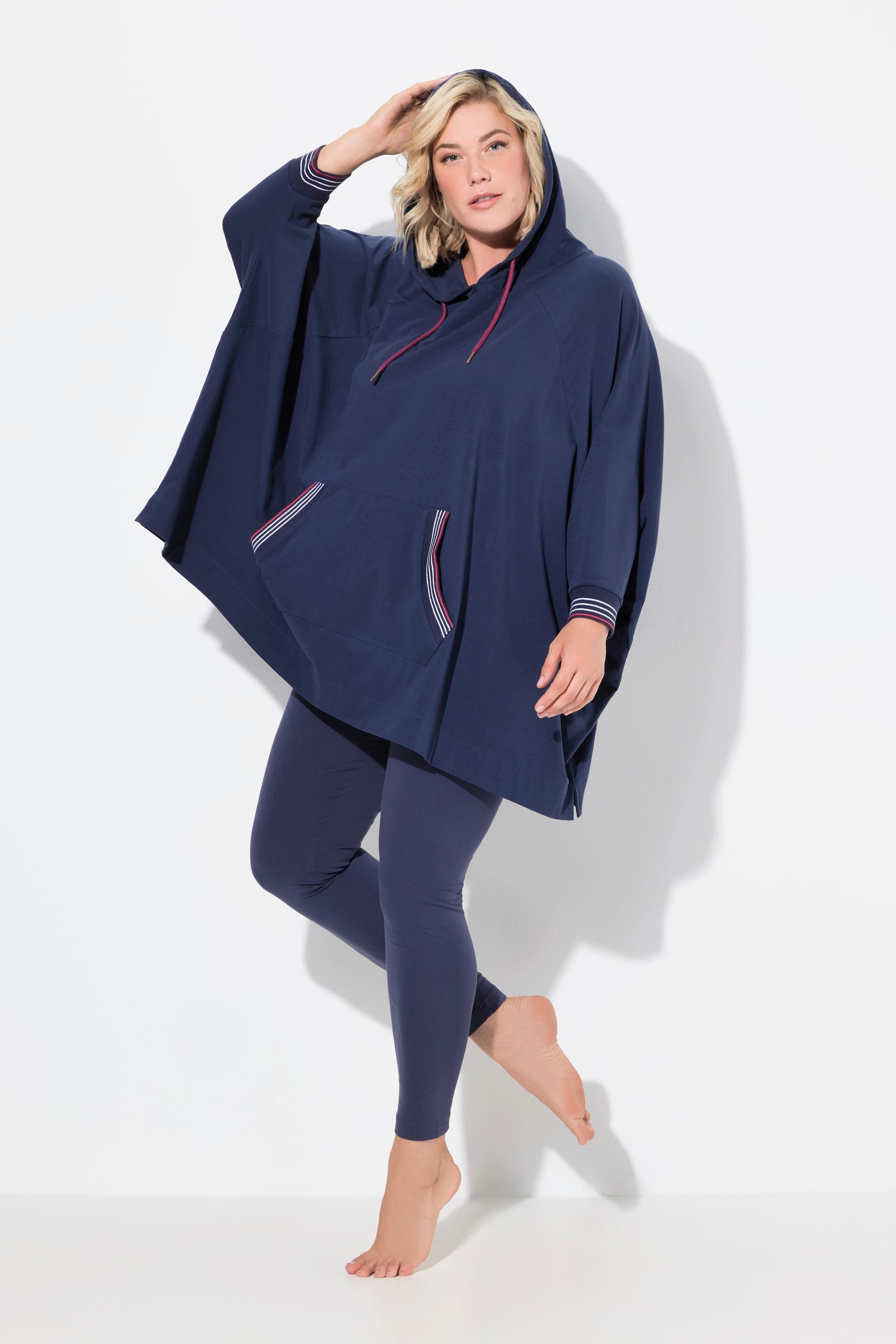 Ulla Popken  Poncho d'intérieur oversize, capuche et manches longues 