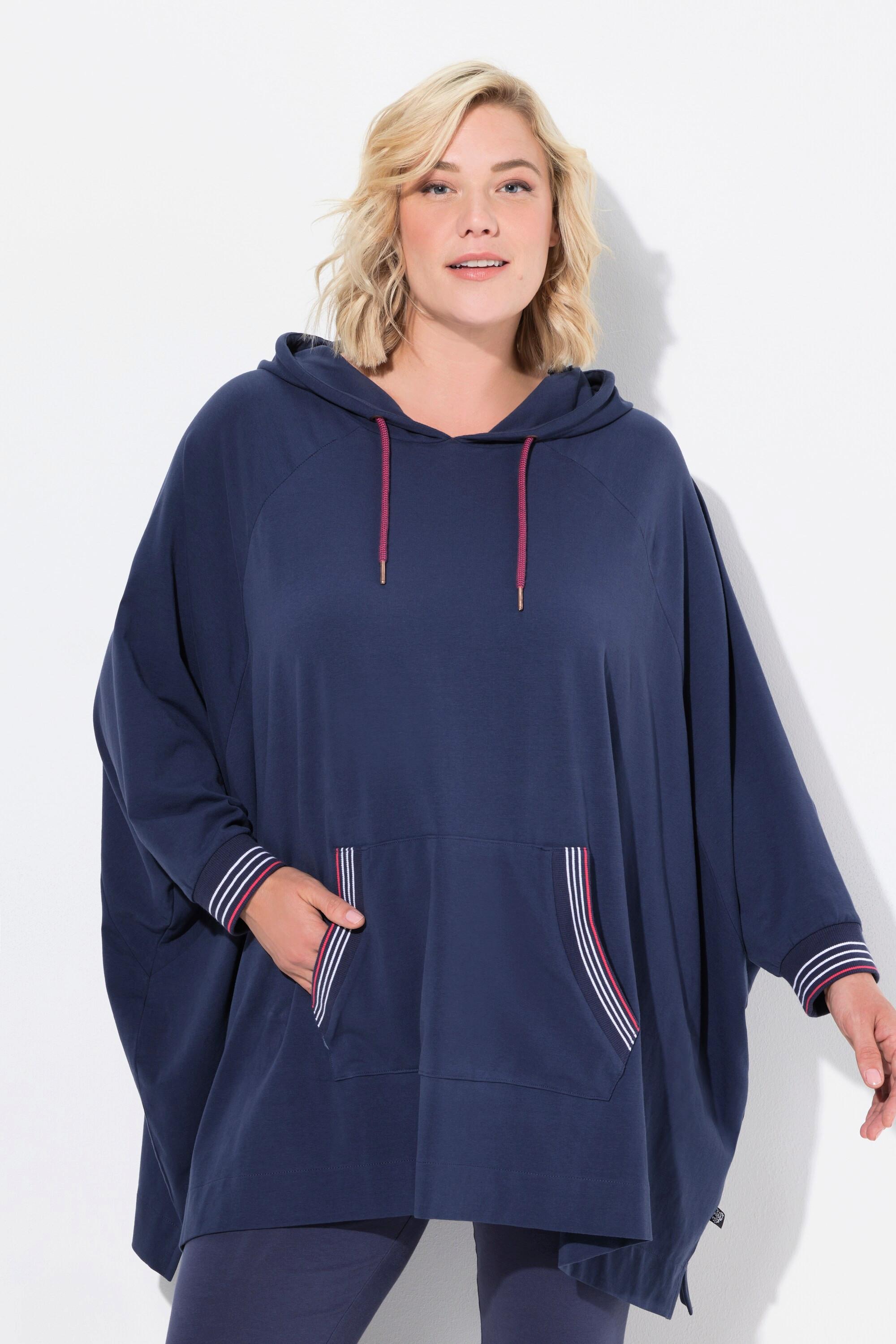 Ulla Popken  Poncho d'intérieur oversize, capuche et manches longues 