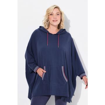 Loungwear-Poncho, oversized, Kapuze, Langarm