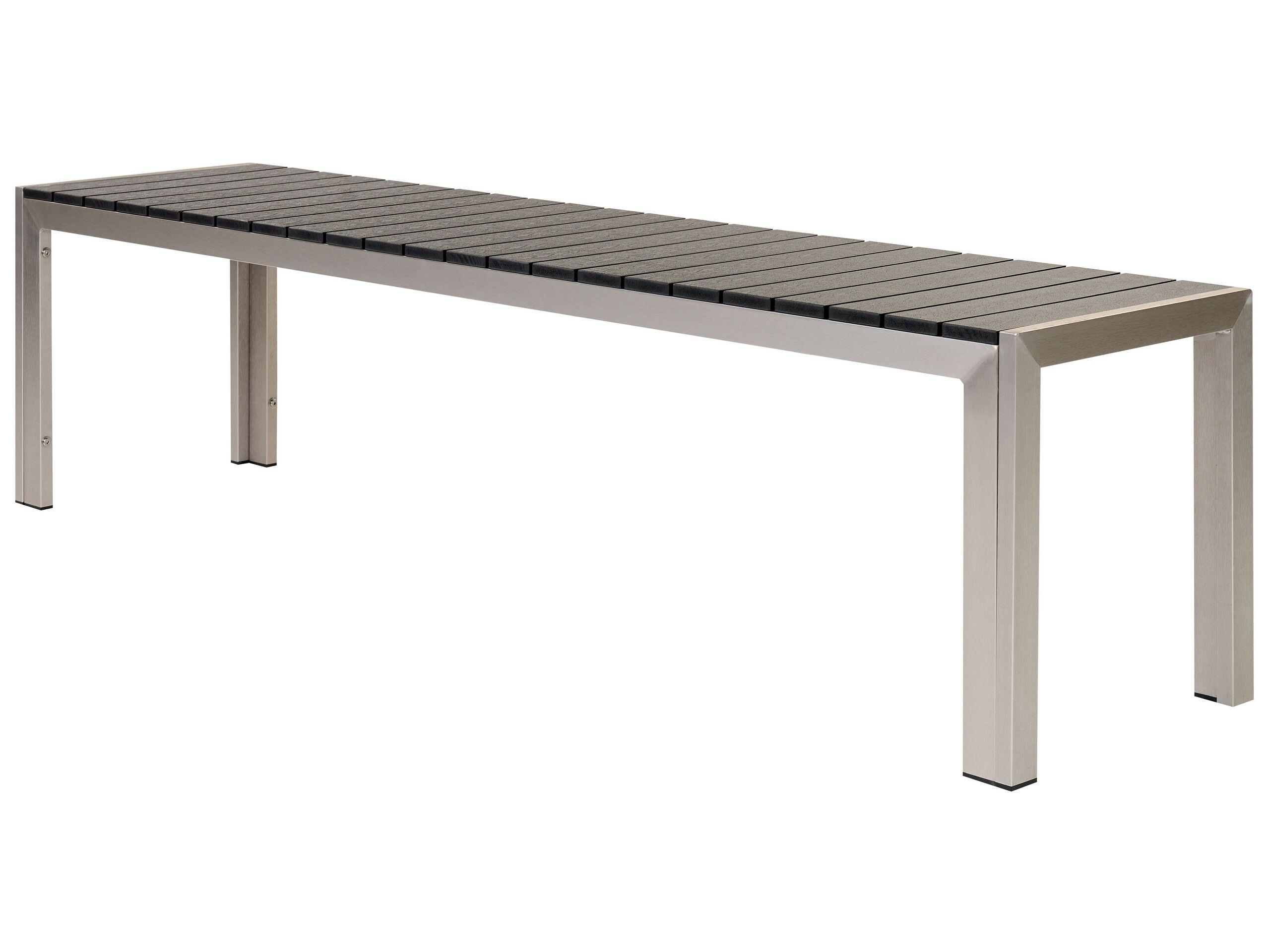 Beliani Salle à manger de jardin avec bancs en Bois synthétique Industriel NARDO  