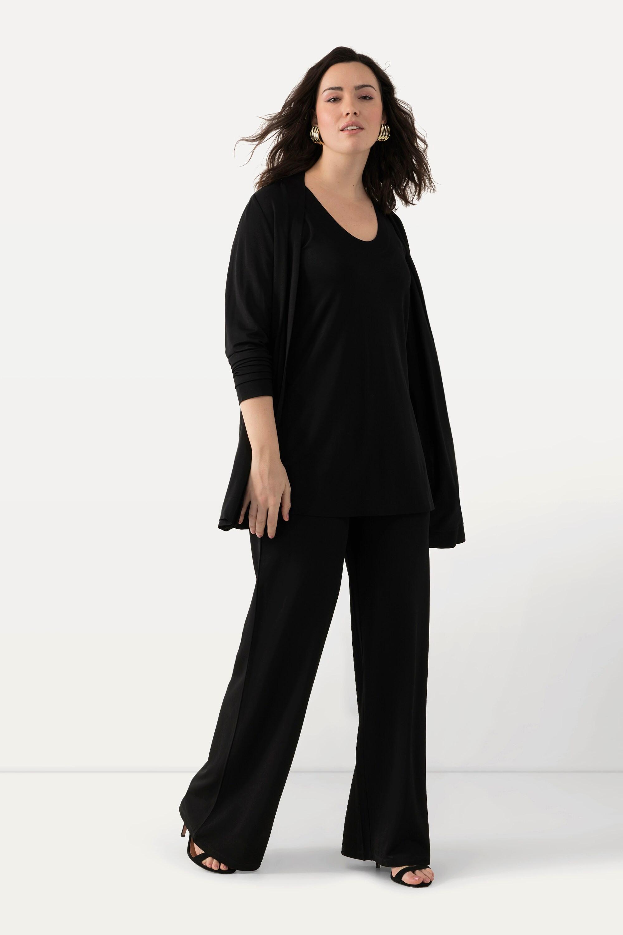 Ulla Popken Pantalon Slinky Jambe Large Taille Élastique  