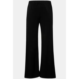 Ulla Popken  Pantalon slinky. Maille piquée. Jambe large, taille élastique. 