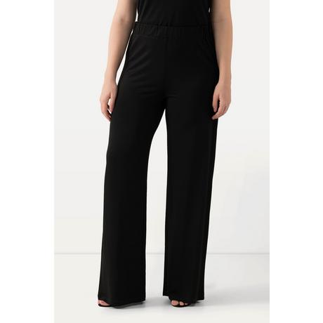 Ulla Popken  Pantalon slinky. Maille piquée. Jambe large, taille élastique. 