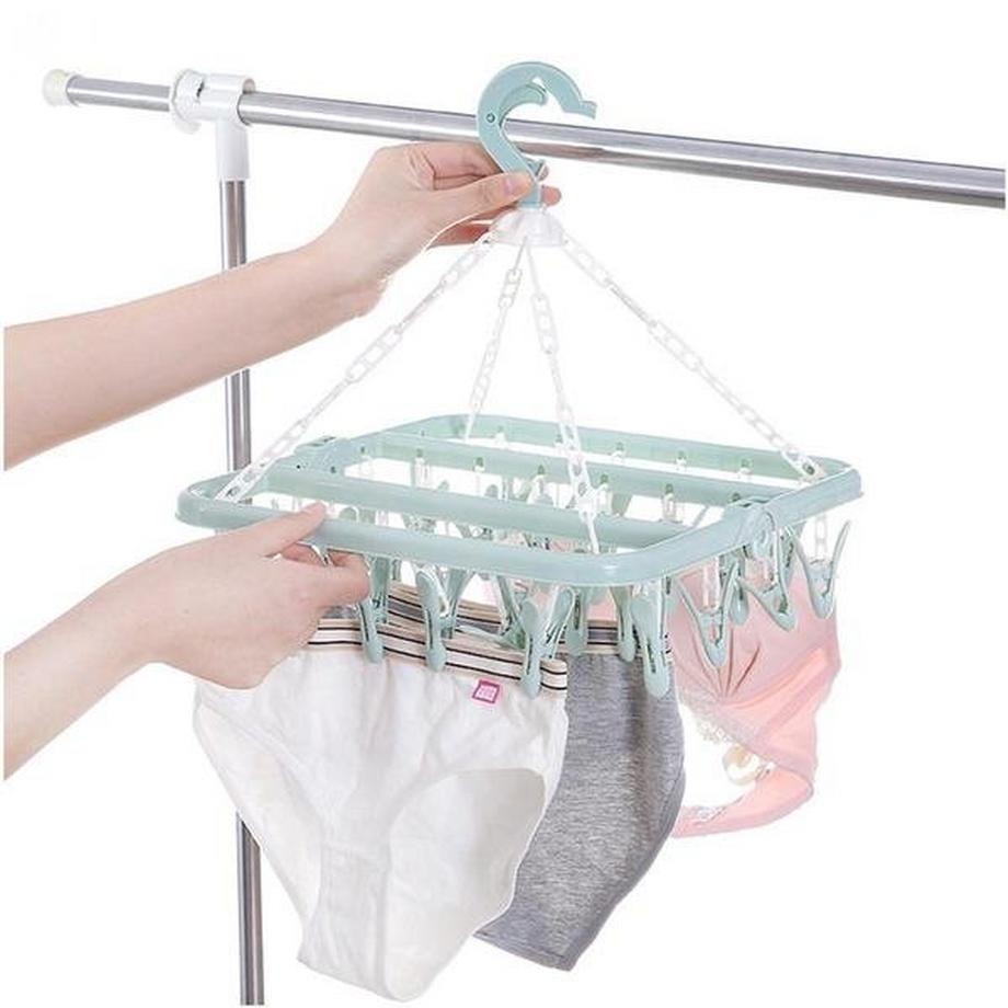 Northio  Wäscheständer für Unterwäsche - 32 Wäscheklammern 