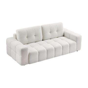 Sofa 3-Sitzer - Bouclé-Stoff - Weiß - SOPELANA