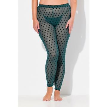 Leggings di mesh con floccatura a pois