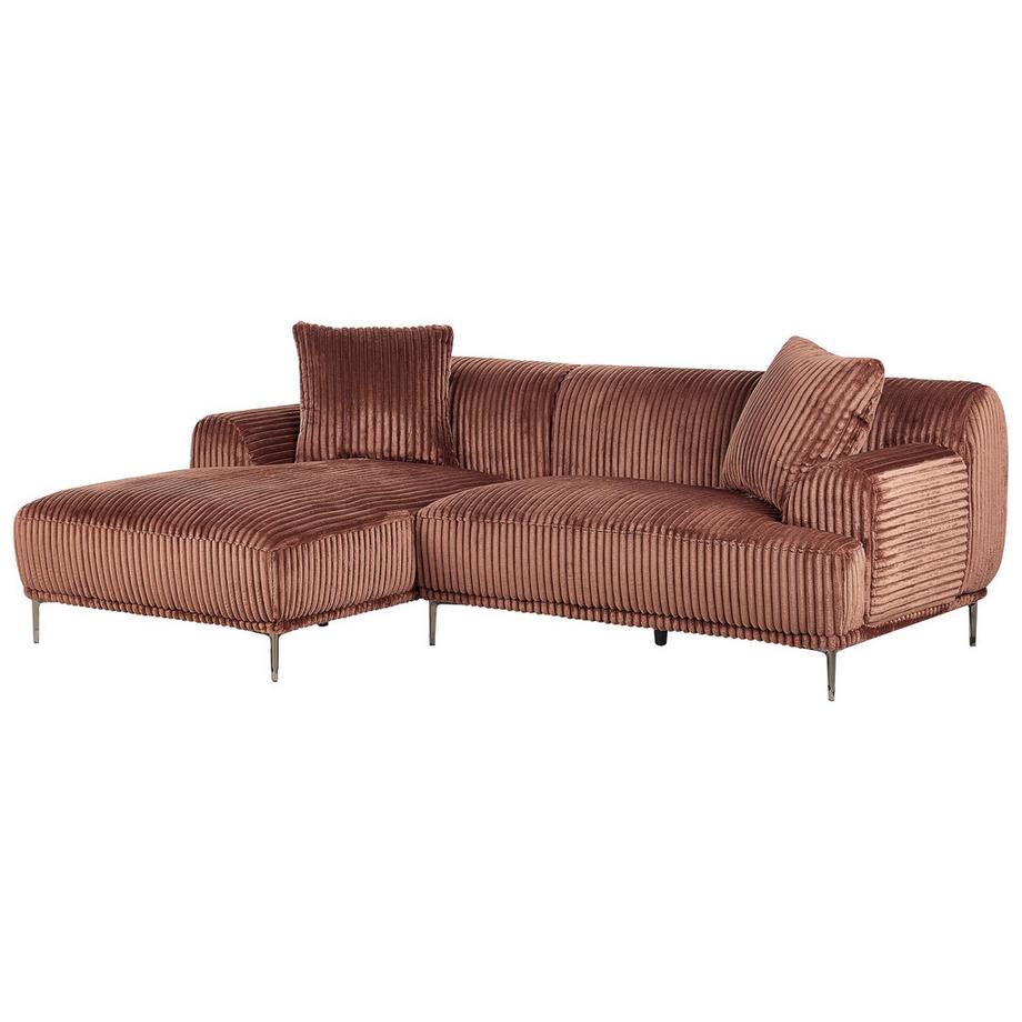 Beliani Ecksofa aus Cord Retro STENUM  