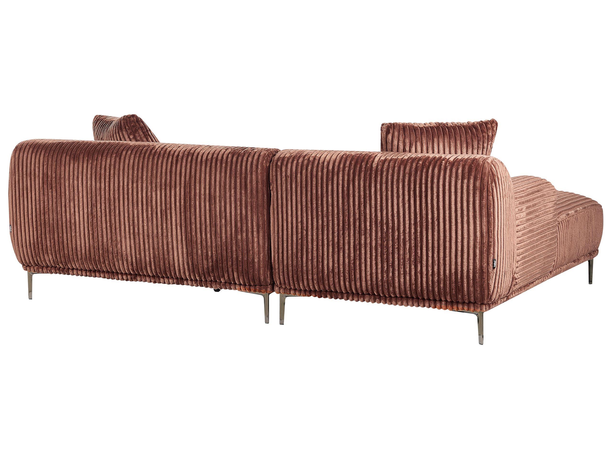 Beliani Canapé d'angle en Velours côtelé Rétro STENUM  