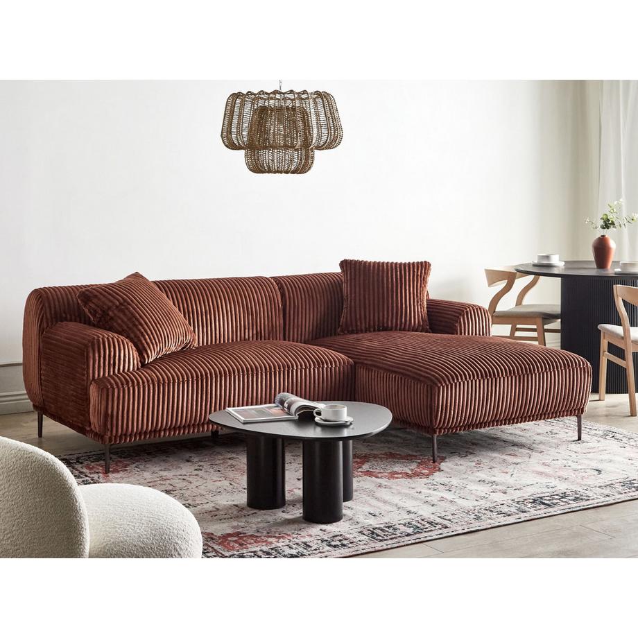 Beliani Ecksofa aus Cord Retro STENUM  
