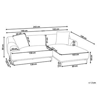 Beliani Canapé d'angle en Velours côtelé Rétro STENUM  