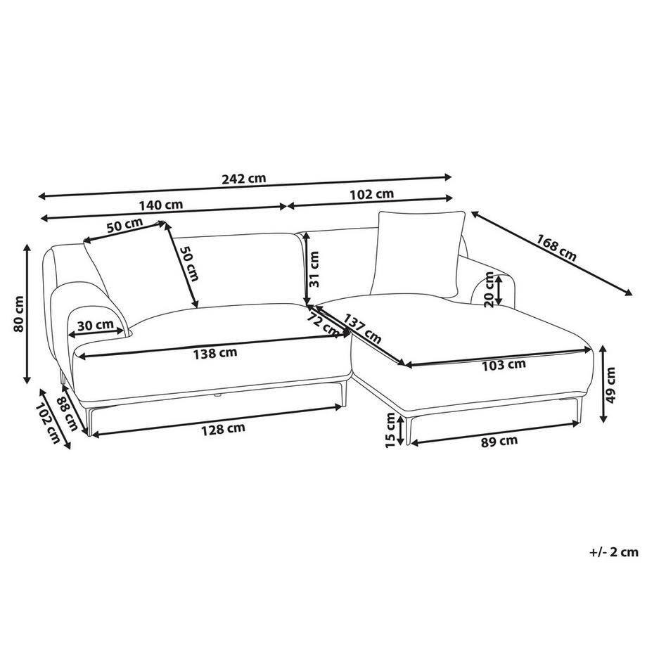 Beliani Ecksofa aus Cord Retro STENUM  