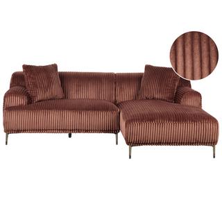 Beliani Canapé d'angle en Velours côtelé Rétro STENUM  