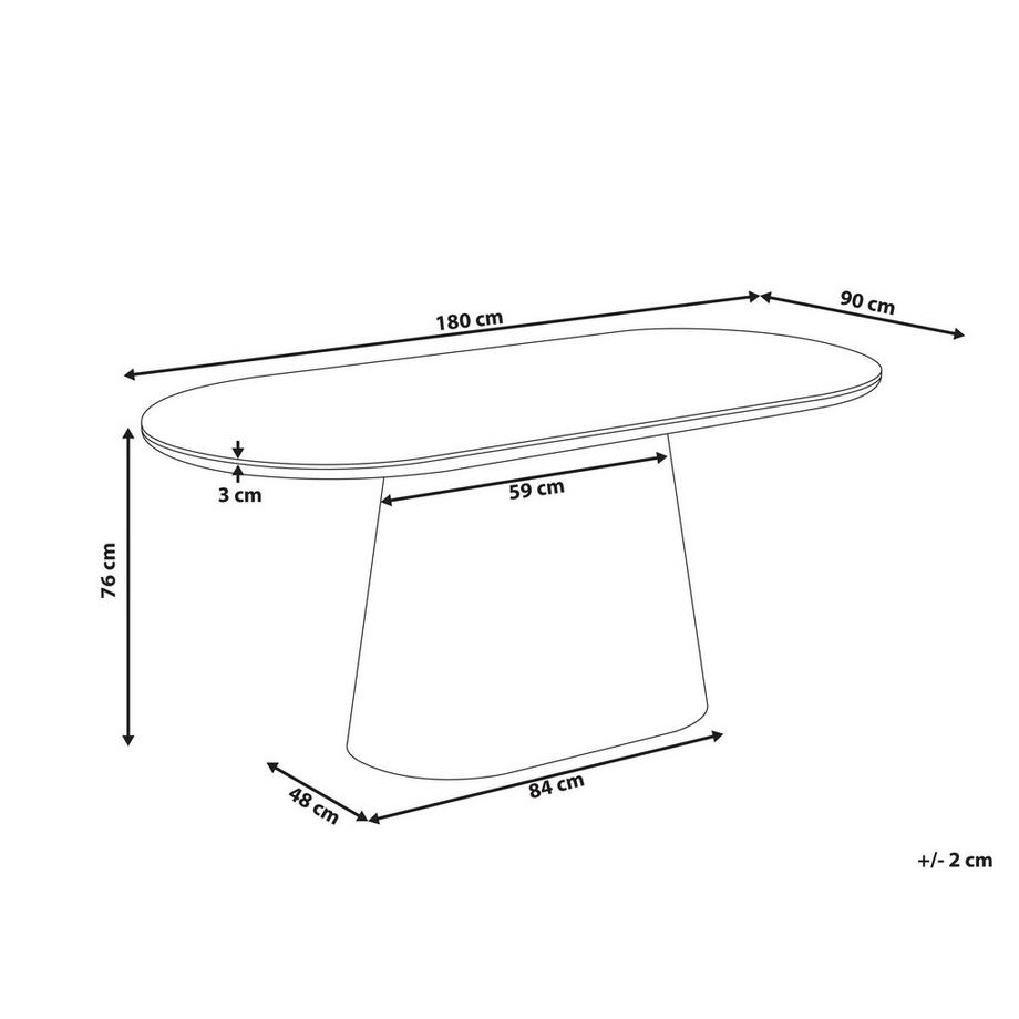 Beliani Tavolo da pranzo en Pietra sinterizzata  LOCKHART  