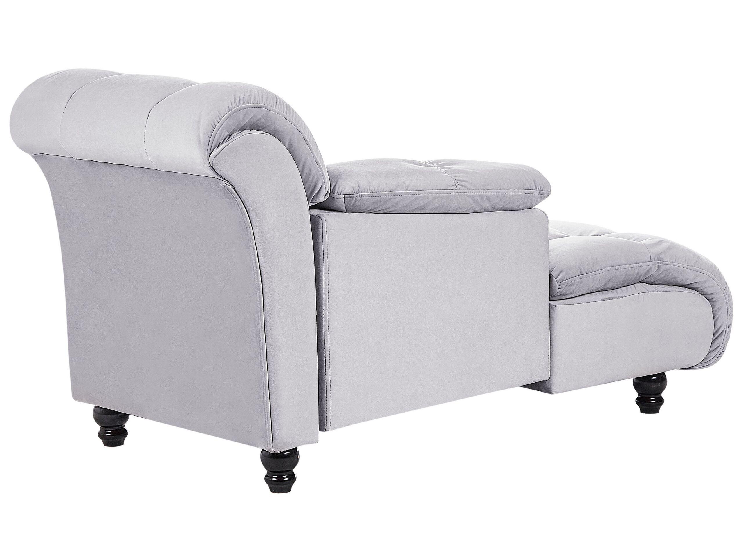 Beliani Chaise longue côté droit en Velours Glamour LORMONT  
