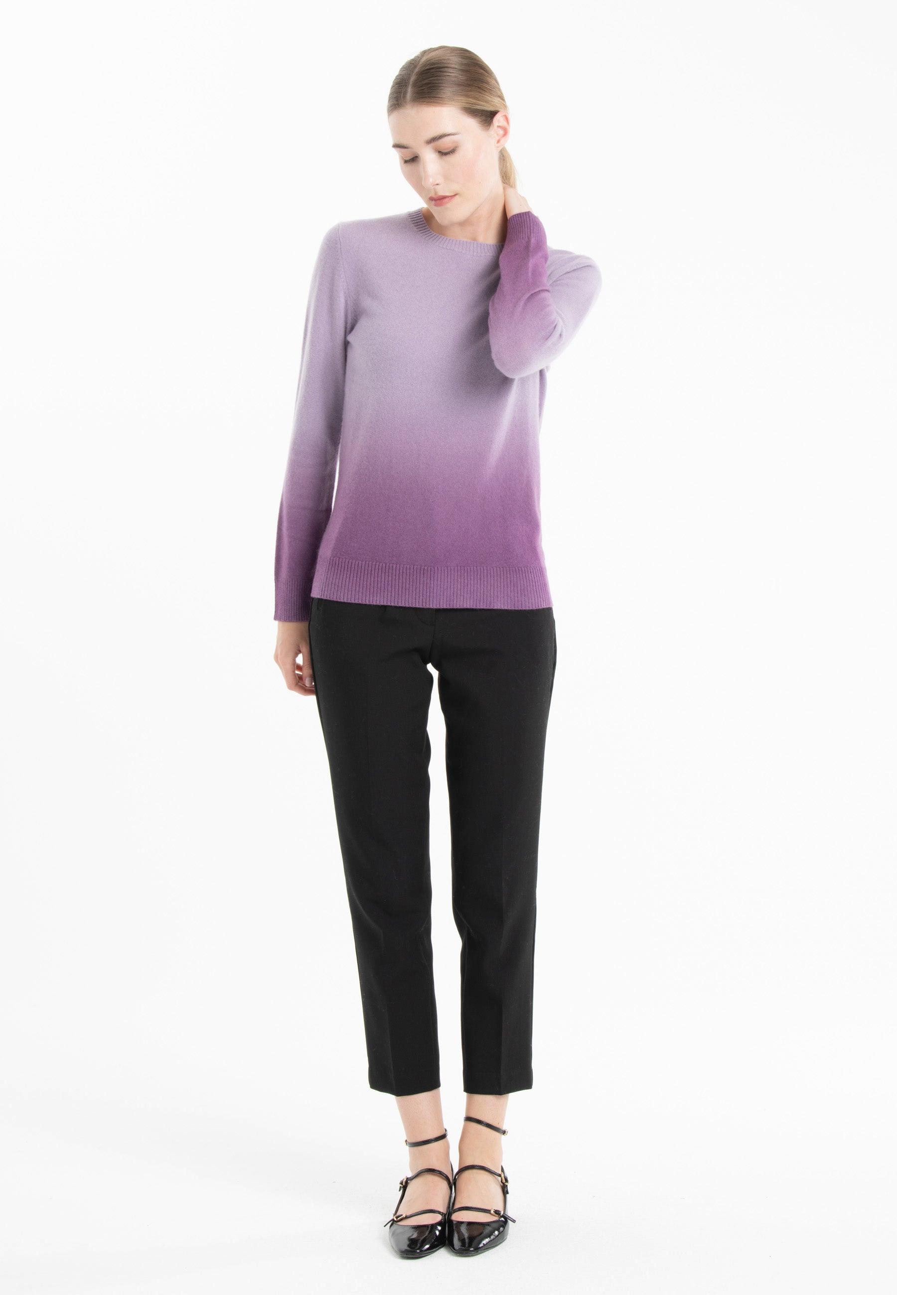 Studio Cashmere8  MIA 8 Pullover Rundhalsausschnitt mit Tie & Dye-Muster - 100% Kaschmir 