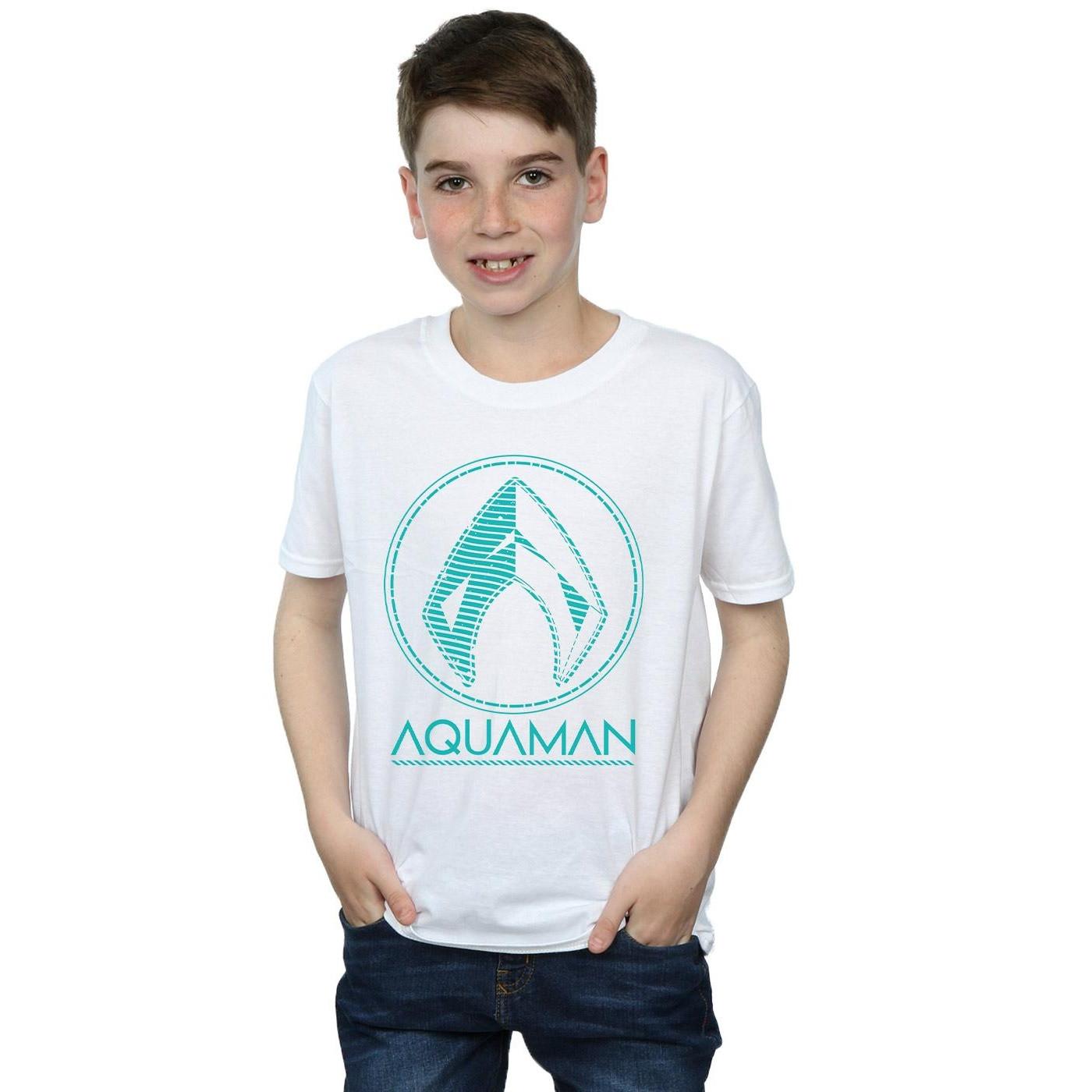 DC COMICS  Aquaman Aqua Logo TShirt 