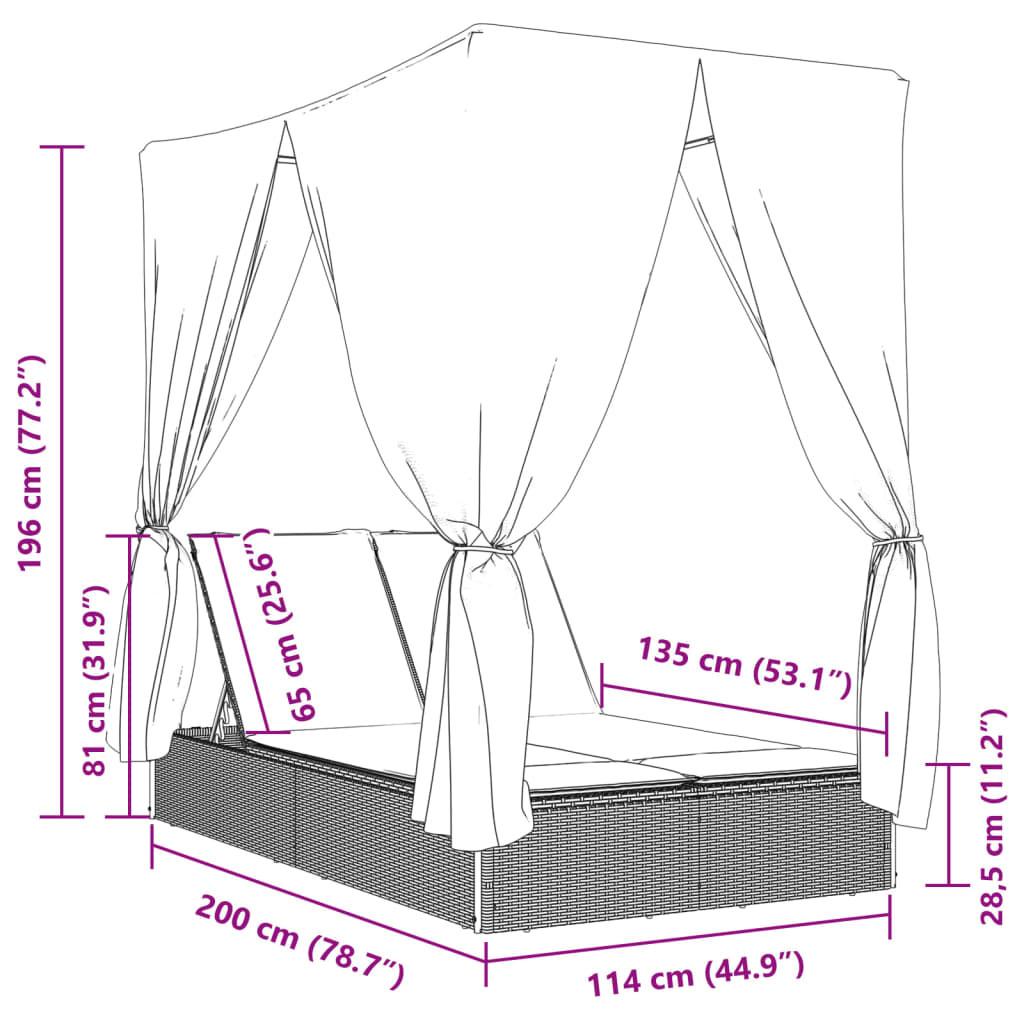 VidaXL Doppel-sonnenliege poly-rattan  