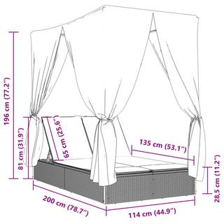 VidaXL Doppel-sonnenliege poly-rattan  