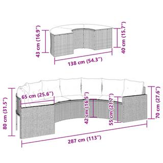 VidaXL Ensemble de canapé de jardin rotin synthétique  