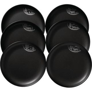 Stöckli 6 Piatti fonduta "l'alpage" nero, 6 pz ceramica - 21 cm  
