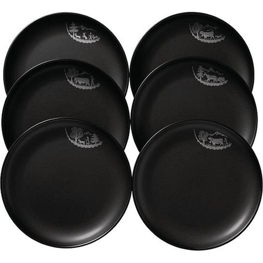 Stöckli Fondueteller  schwarz, 6 Stück Keramik  