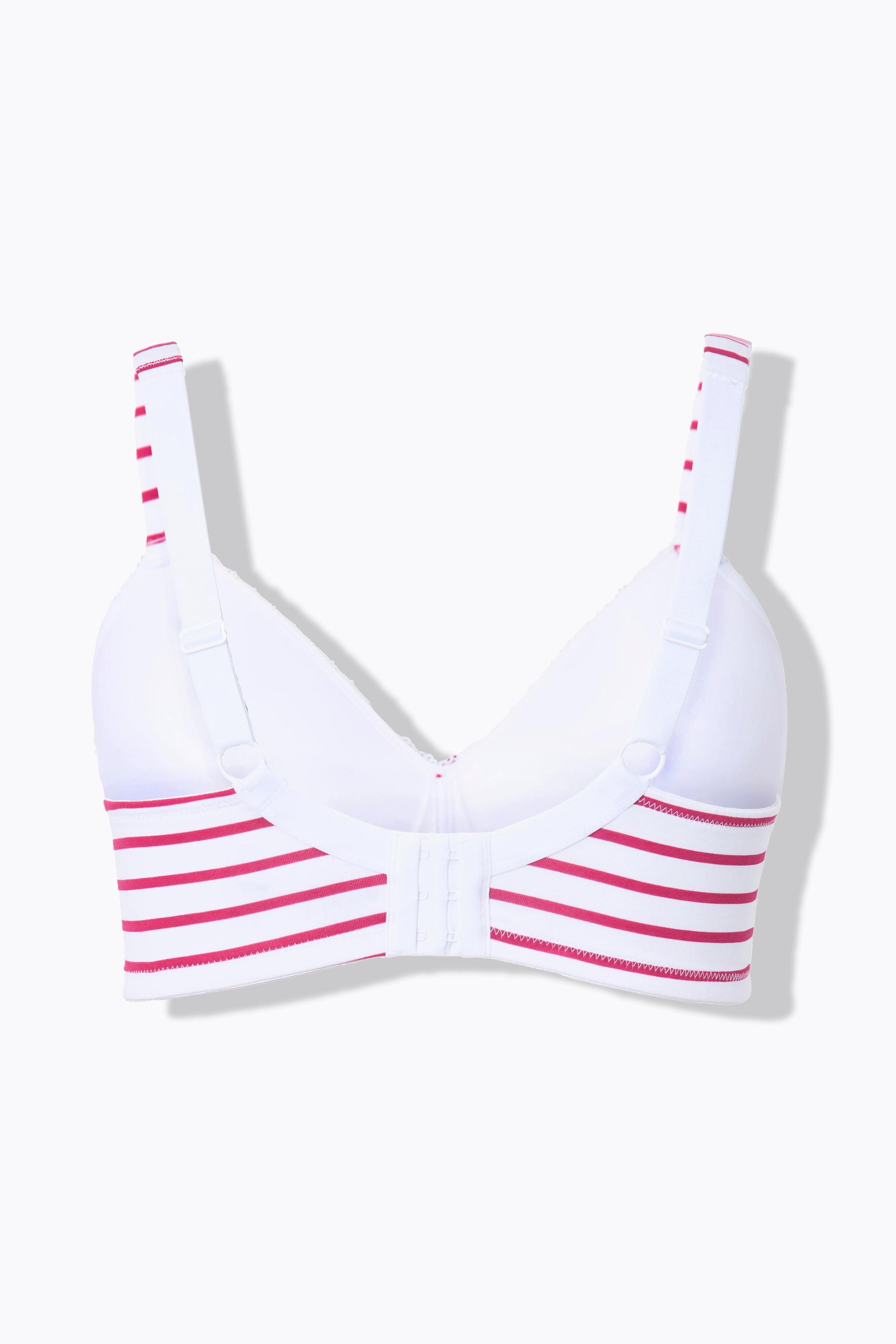 Ulla Popken  Reggiseno senza ferretto con righe, coppe morbide e coppa A-D 