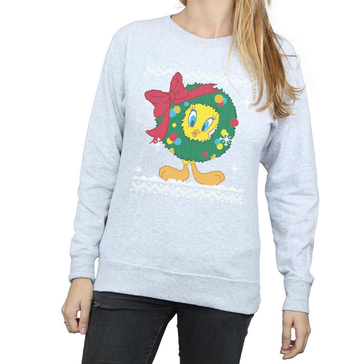 LOONEY TUNES Tweety Pie Christmas Fair Isle Sweatshirt  