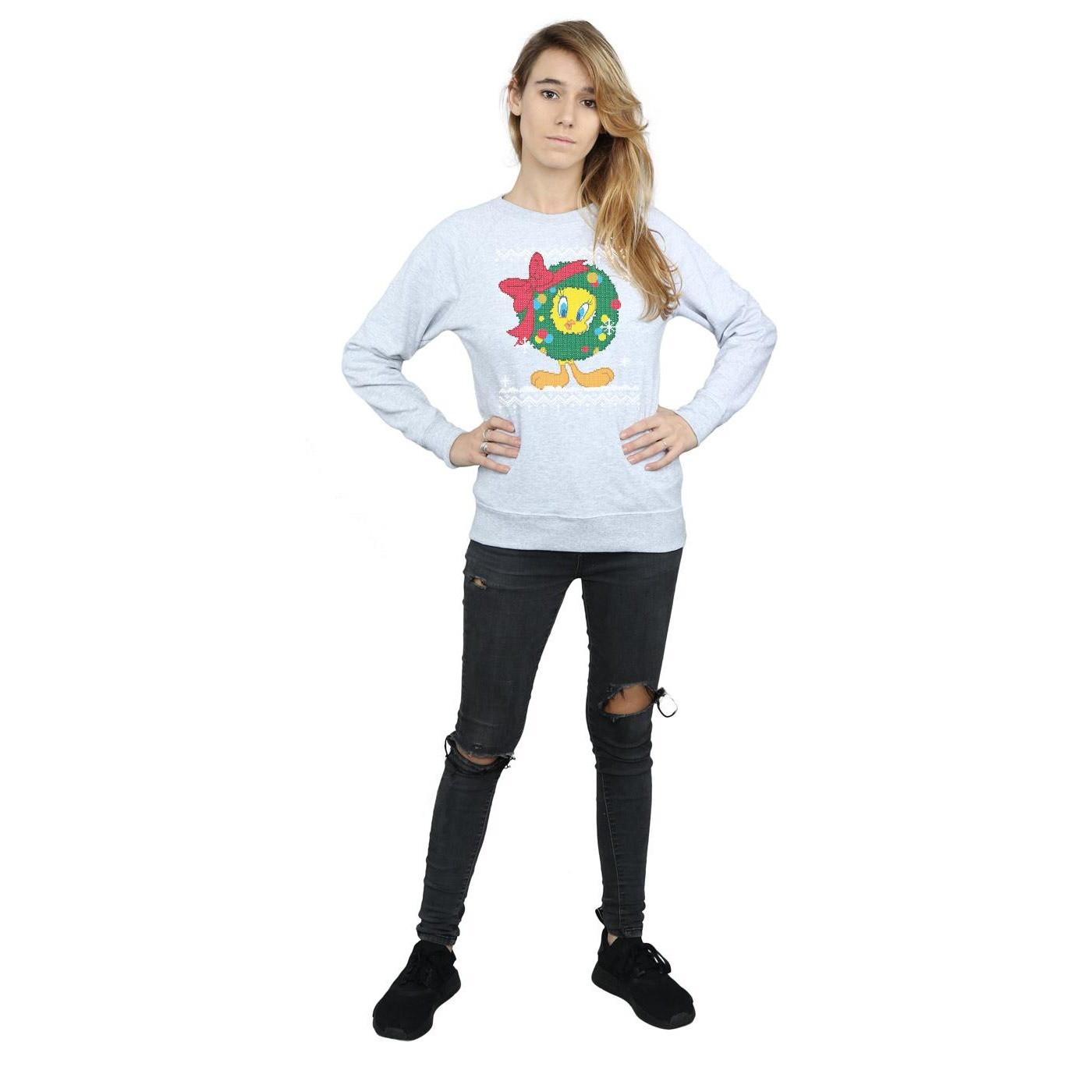 LOONEY TUNES Tweety Pie Christmas Fair Isle Sweatshirt  