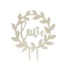 PartyDeco Round Cake Topper 'Love' aus Holz  