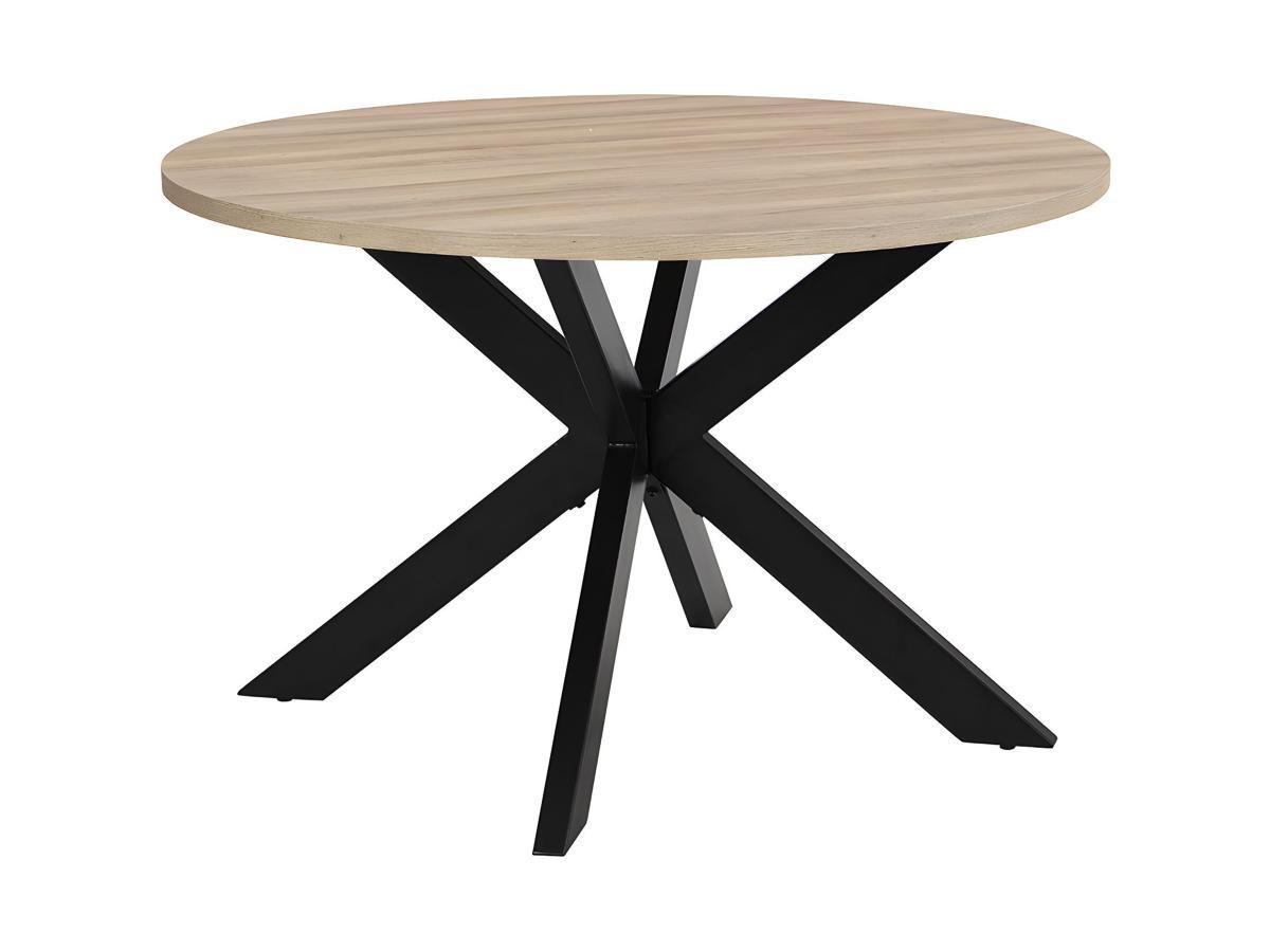 Vente-unique Tavolo da pranzo 4 coperti MDF e Metallo Rovere e Nero TILKI  