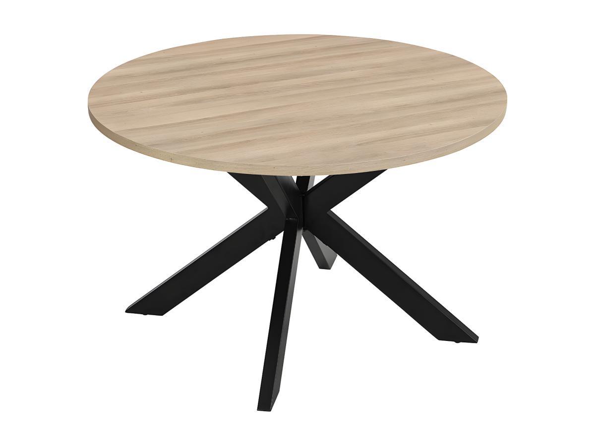 Vente-unique Tavolo da pranzo 4 coperti MDF e Metallo Rovere e Nero TILKI  